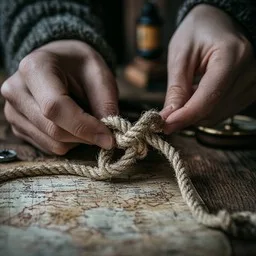 garden rope knot tying