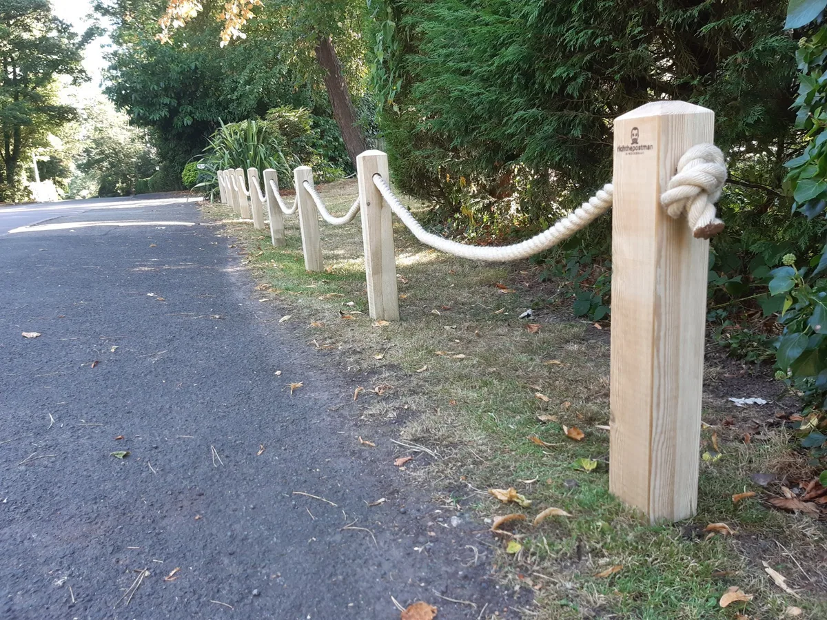 rope fence post installation garden