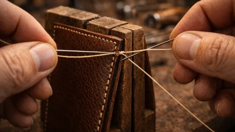 saddle stitch leather waxed thread